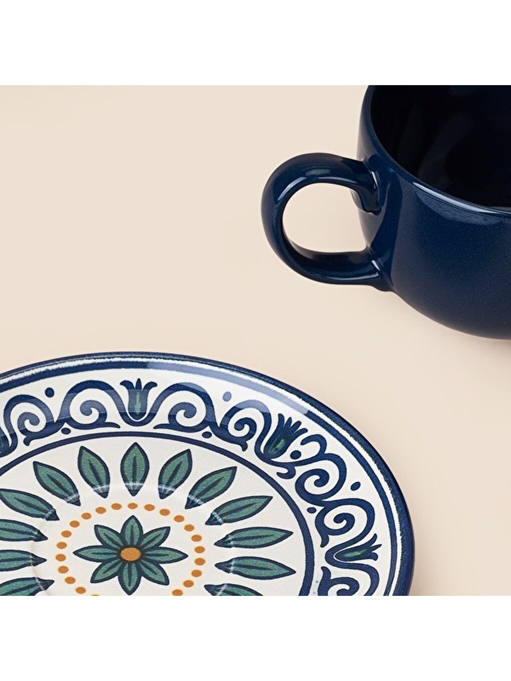 Karışık 2'li Stoneware Çay Ve Latte Fincan Seti - Renkli-3