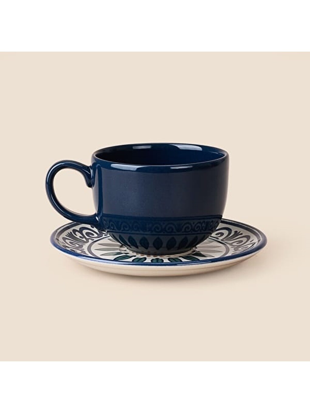Karışık 2'li Stoneware Çay Ve Latte Fincan Seti - Renkli-4