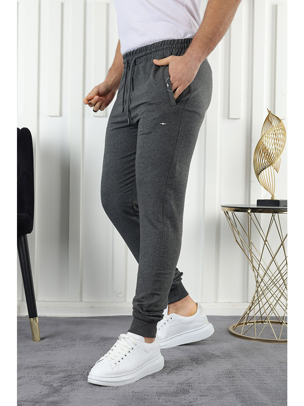Siyah Slim Fit Jogger Erkek Jogger Eşofman Altı-4