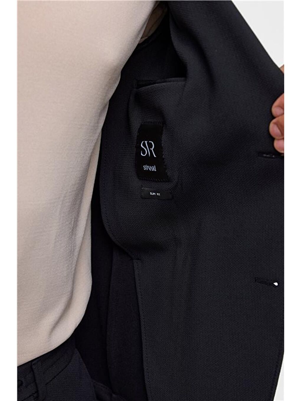 Siyah Slim Fit Düz 6 Drop Spor Takım Elbise-5