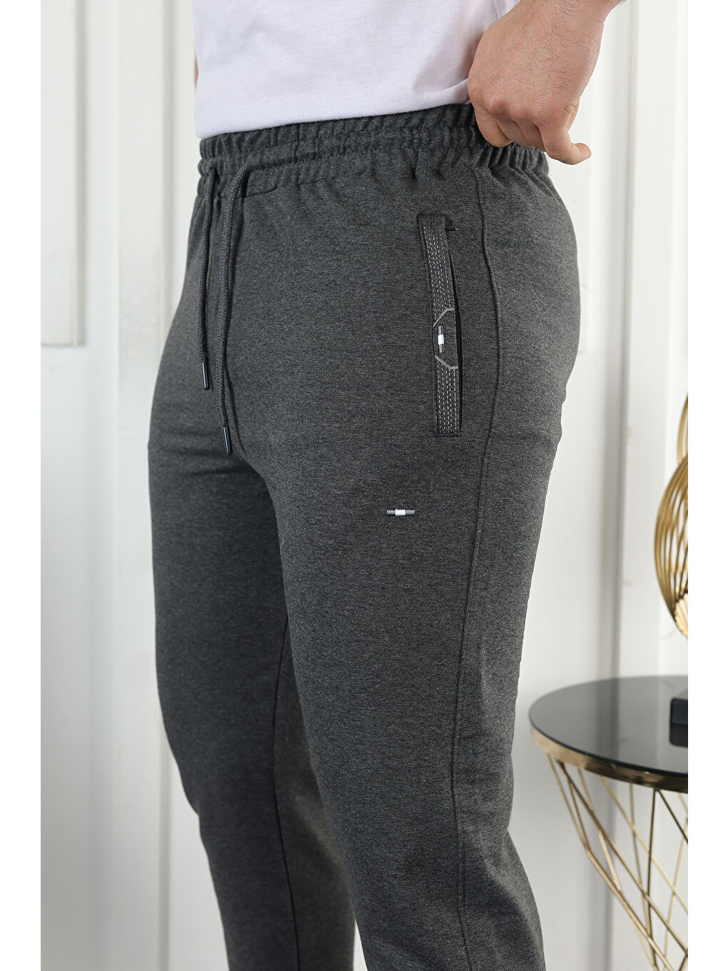 Siyah Slim Fit Jogger Erkek Jogger Eşofman Altı-5