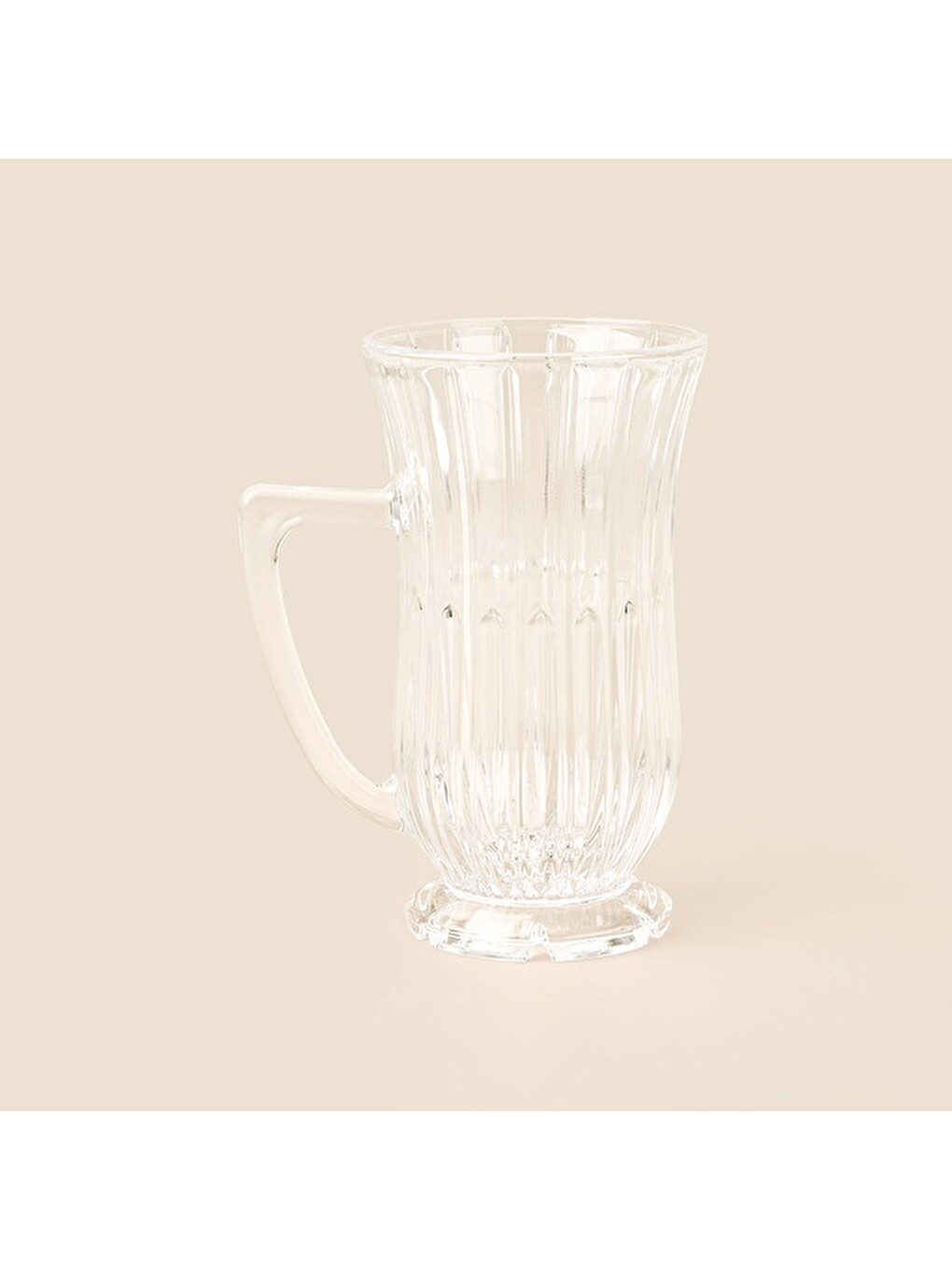 Renksiz Glamour 2'li Kulplu Çay Fincanı - Şeffaf - 155 Ml-1