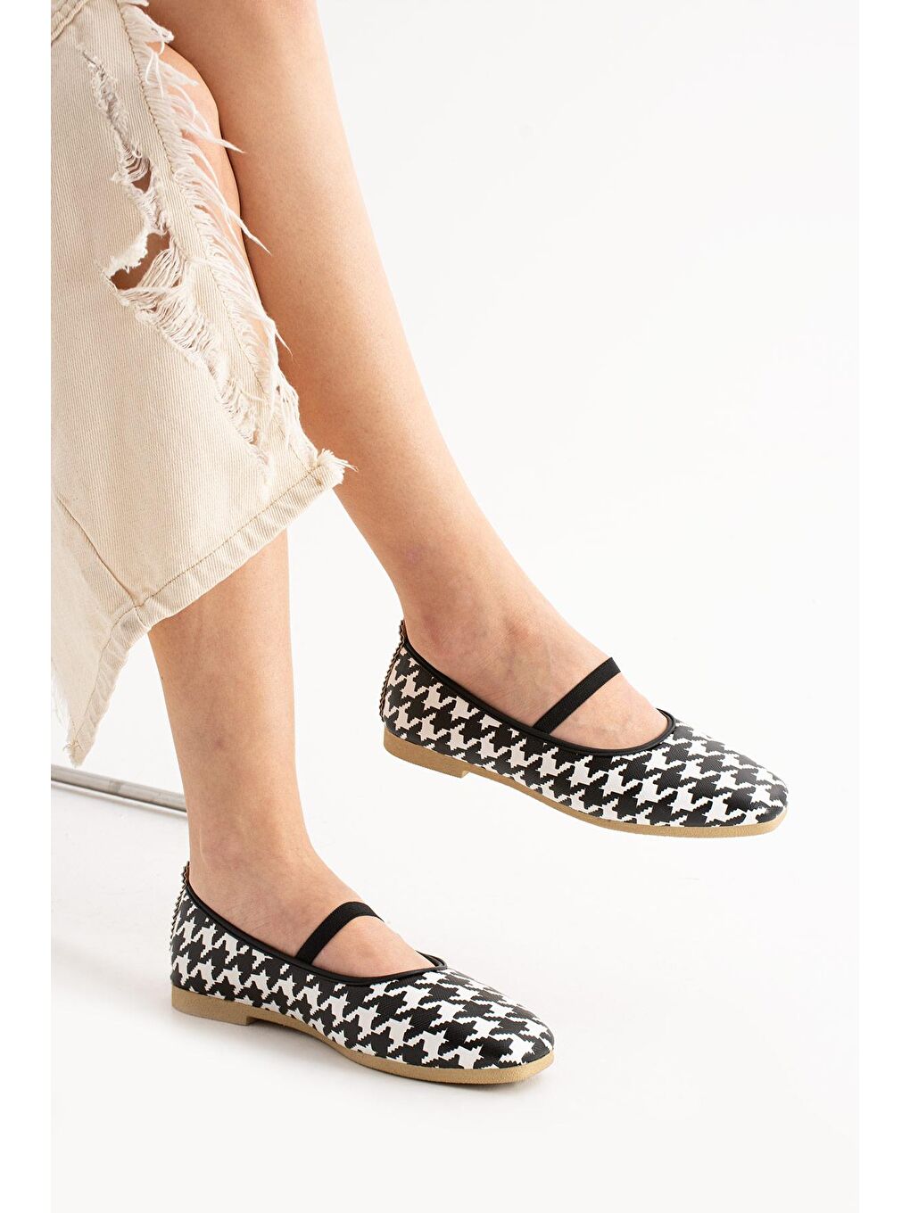 Siyah AL-113 Lastikli Babet Günlük Kadın Ayakkabı Ev Babeti-1