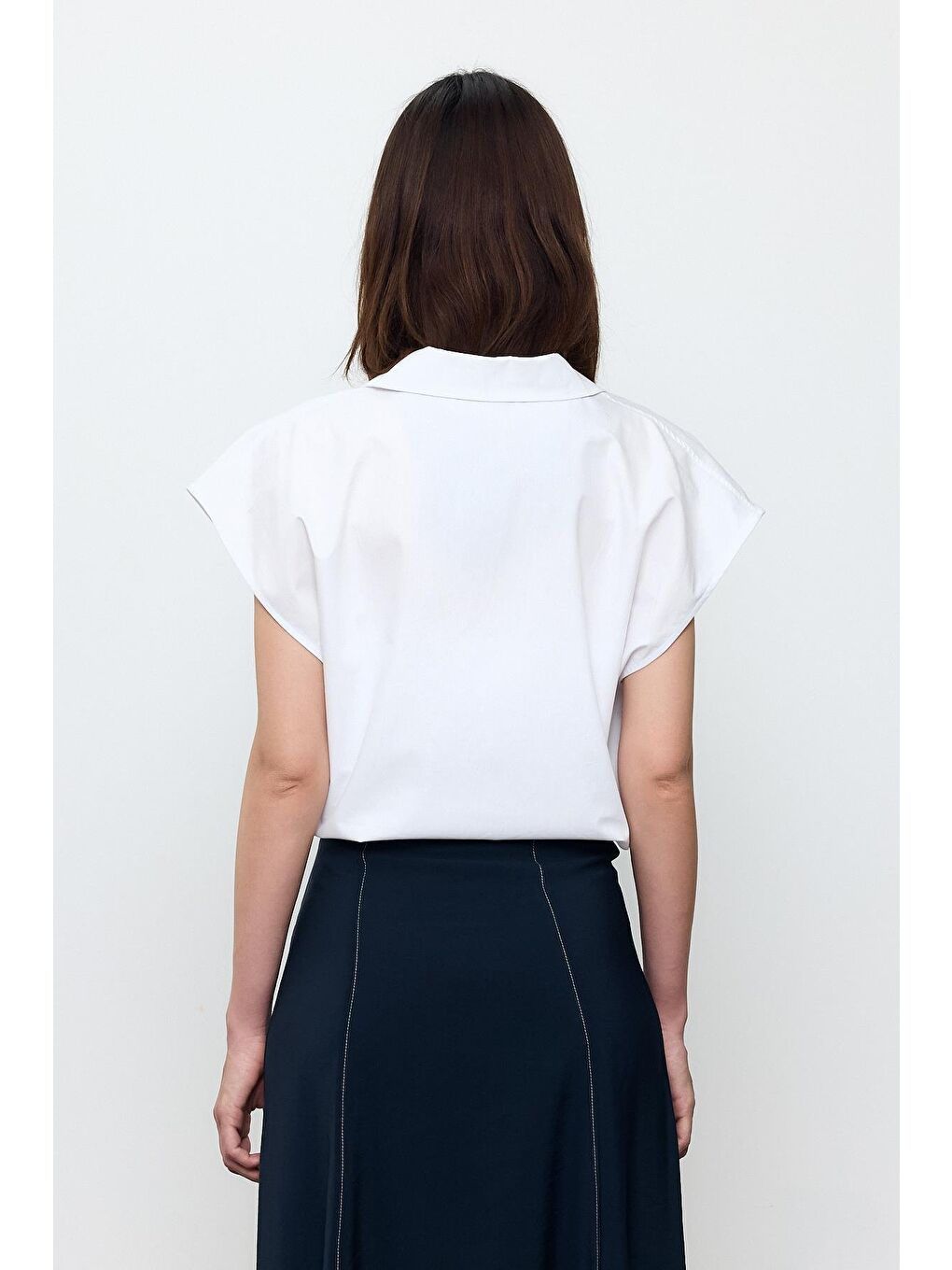 Beyaz %100 Pamuk Cepli Bluz-4