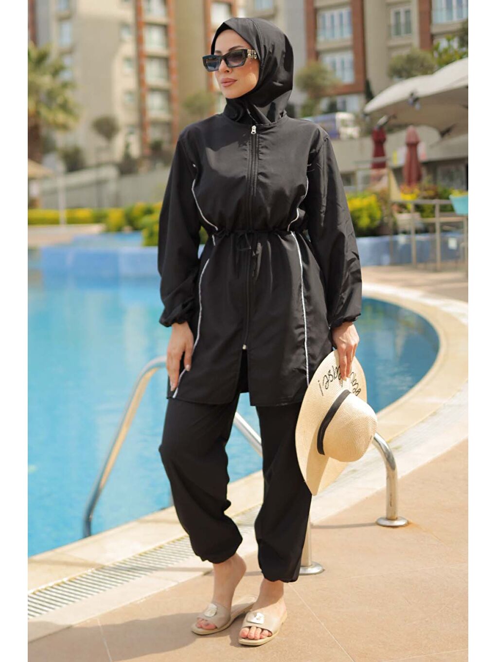 Tesettür Mayo Takımı Siyah - 27096-3