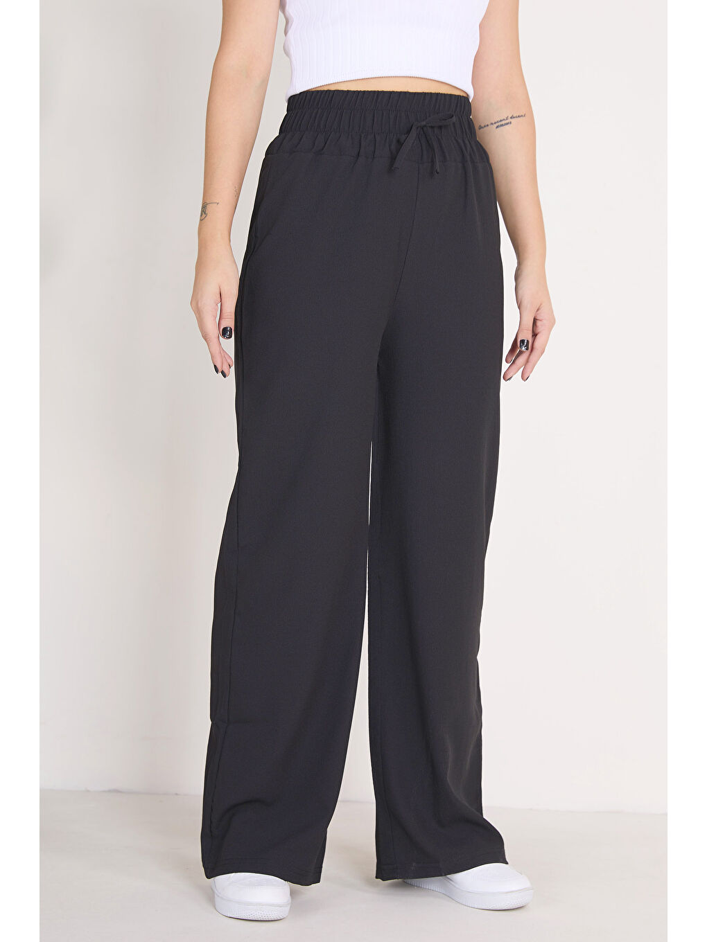 Beli Lastikli Pantolon Siyah - 27074-2