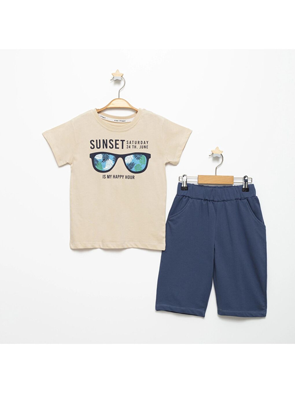 Kahverengi Sunset Gözlük Baskılı Takım 15340