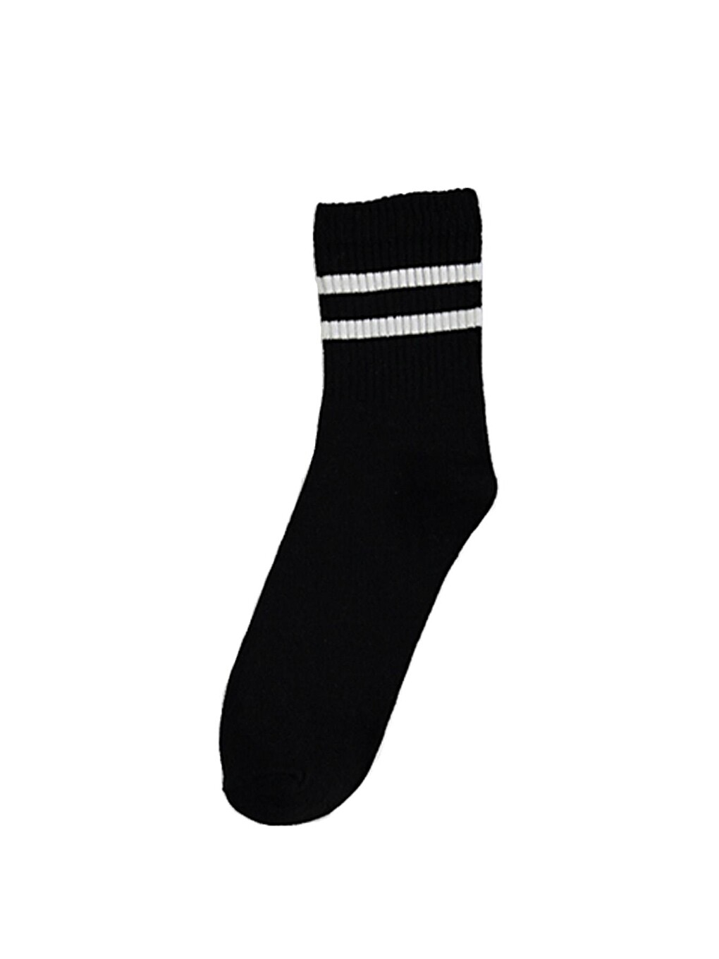 Renksiz 6'lı paket Pamuklu Çizgili Yarım Konç erkek - Kadın Unisex Çorap-2