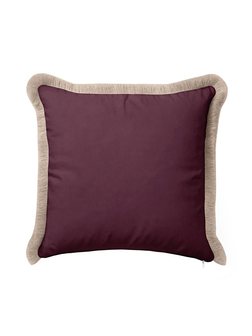 Karışık Zarif Lüks Mor Saçaklı Yastık Kılıfı - Modern Bordo Krem Püsküllü Kırlent Kılıfı