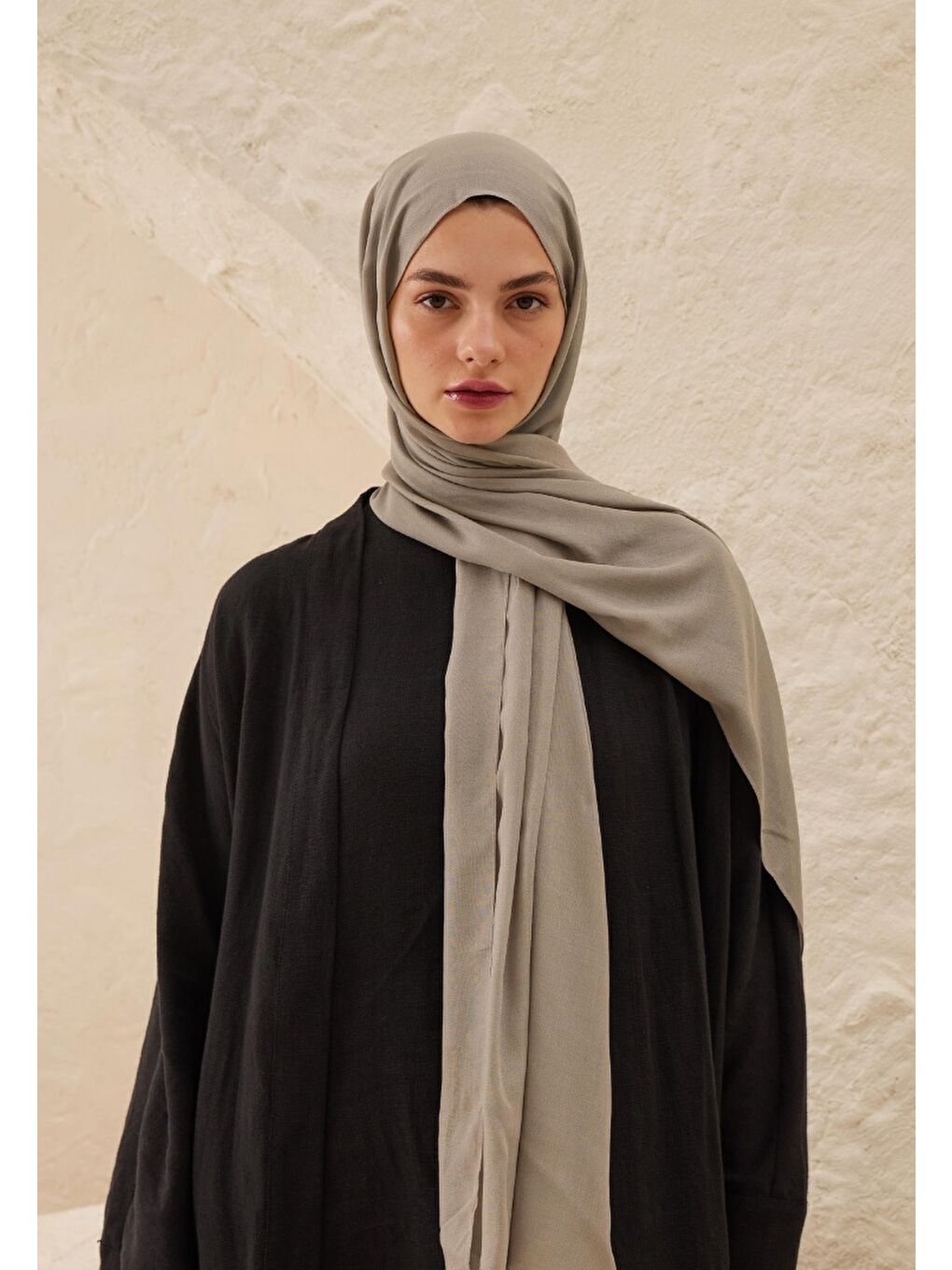 Gri Rami Viskon Şal Füme-1