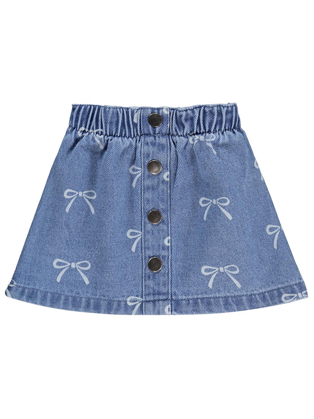 Baby Fiyonk Empirmeli Jean 6-18 Ay Etek - Mavi