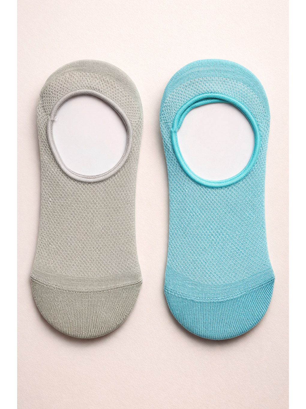 Kadın 2'Li Basic Renkli Görünmez Babet Çorap Mavi Mix