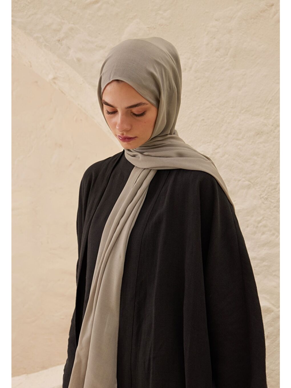 Gri Rami Viskon Şal Füme-3