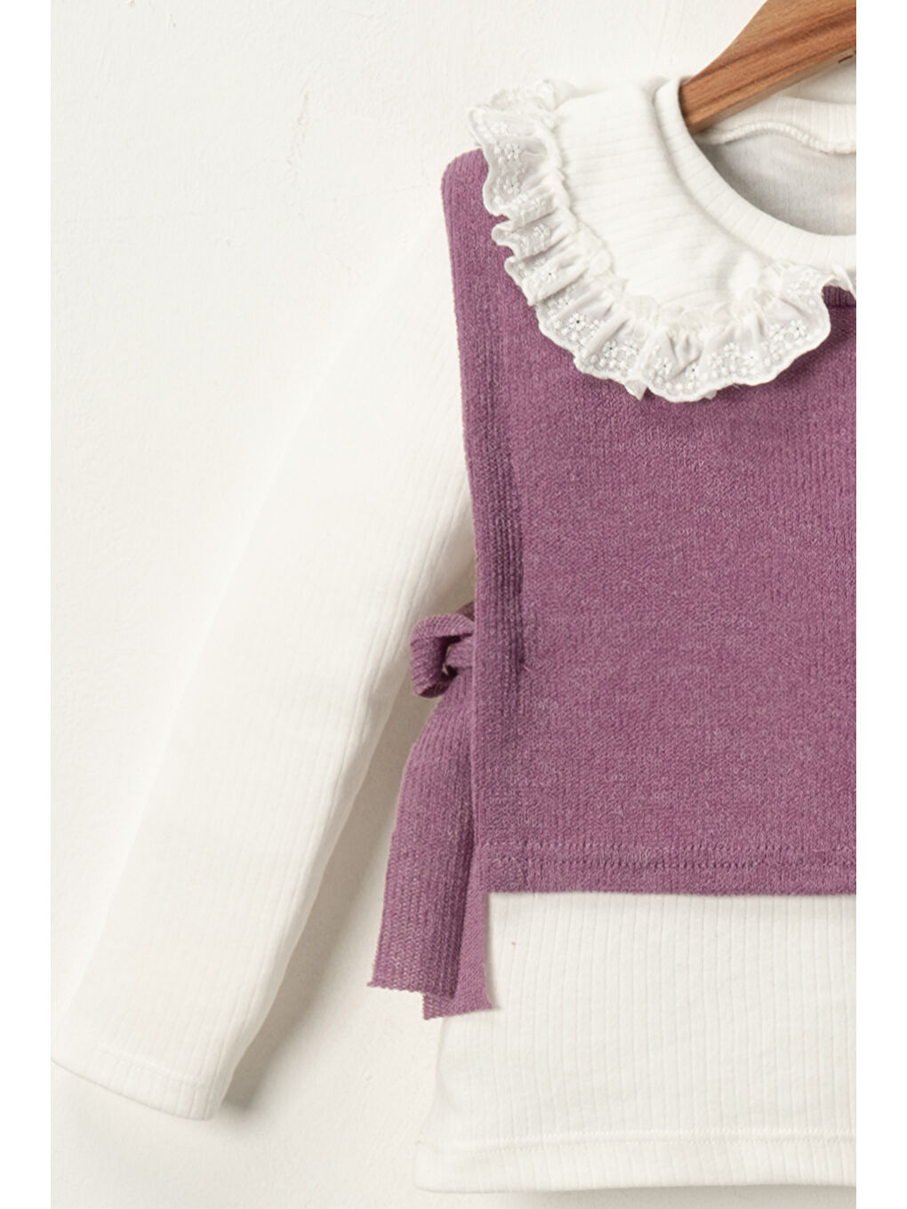 Pembe Kız Çocuk Bluzlu Süveterli Pantolonlu Üçlü Takım TKM.1004-3