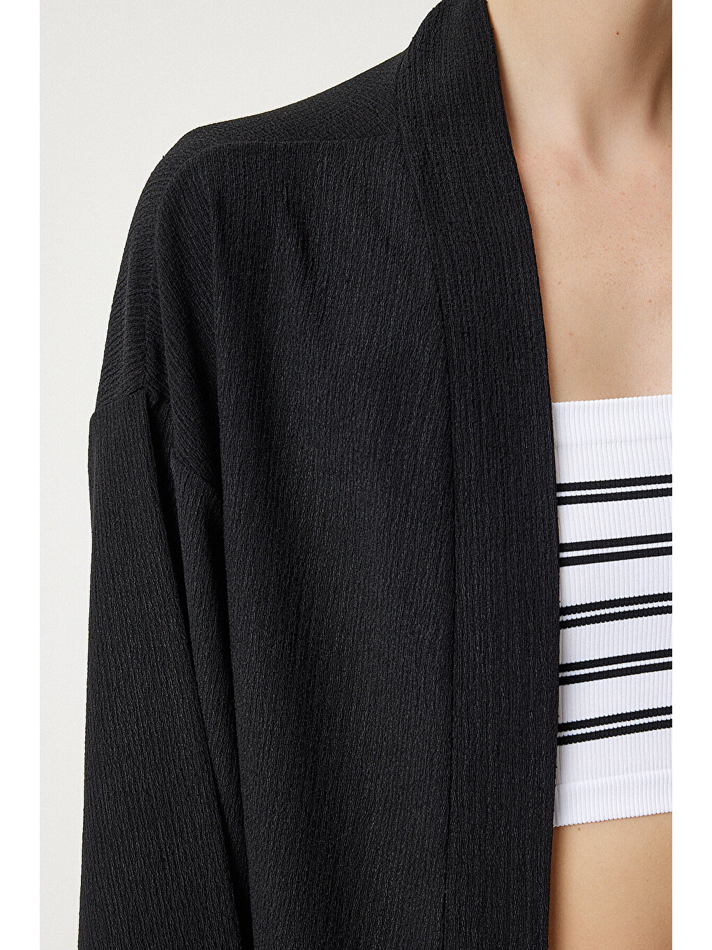 Siyah Örme Kimono Pantolon Takımı SİYAH LBY0001-3