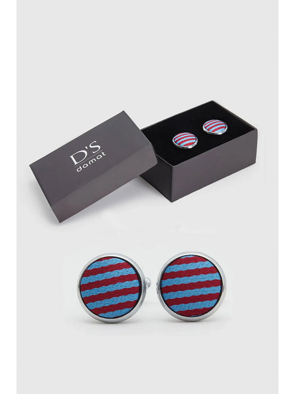 Karışık Bordo Mavi Renk Kol Düğmesi-3