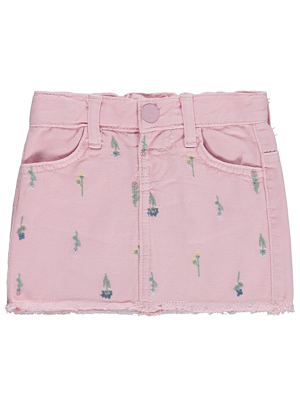 Baby Çiçek Baskılı Denim 6-18 Ay Etek - Pembe