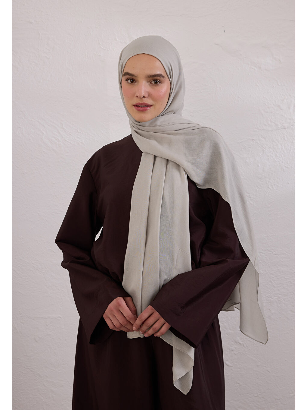 Gri Soft Viskon Şal Gümüş