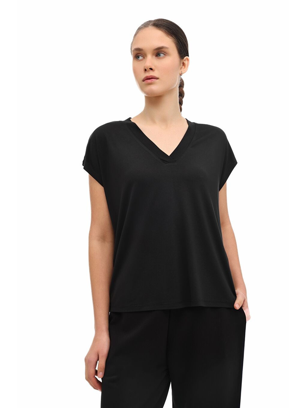 WL 11LEVEL 6FX Siyah Kadın Kısa Kol T-Shirt