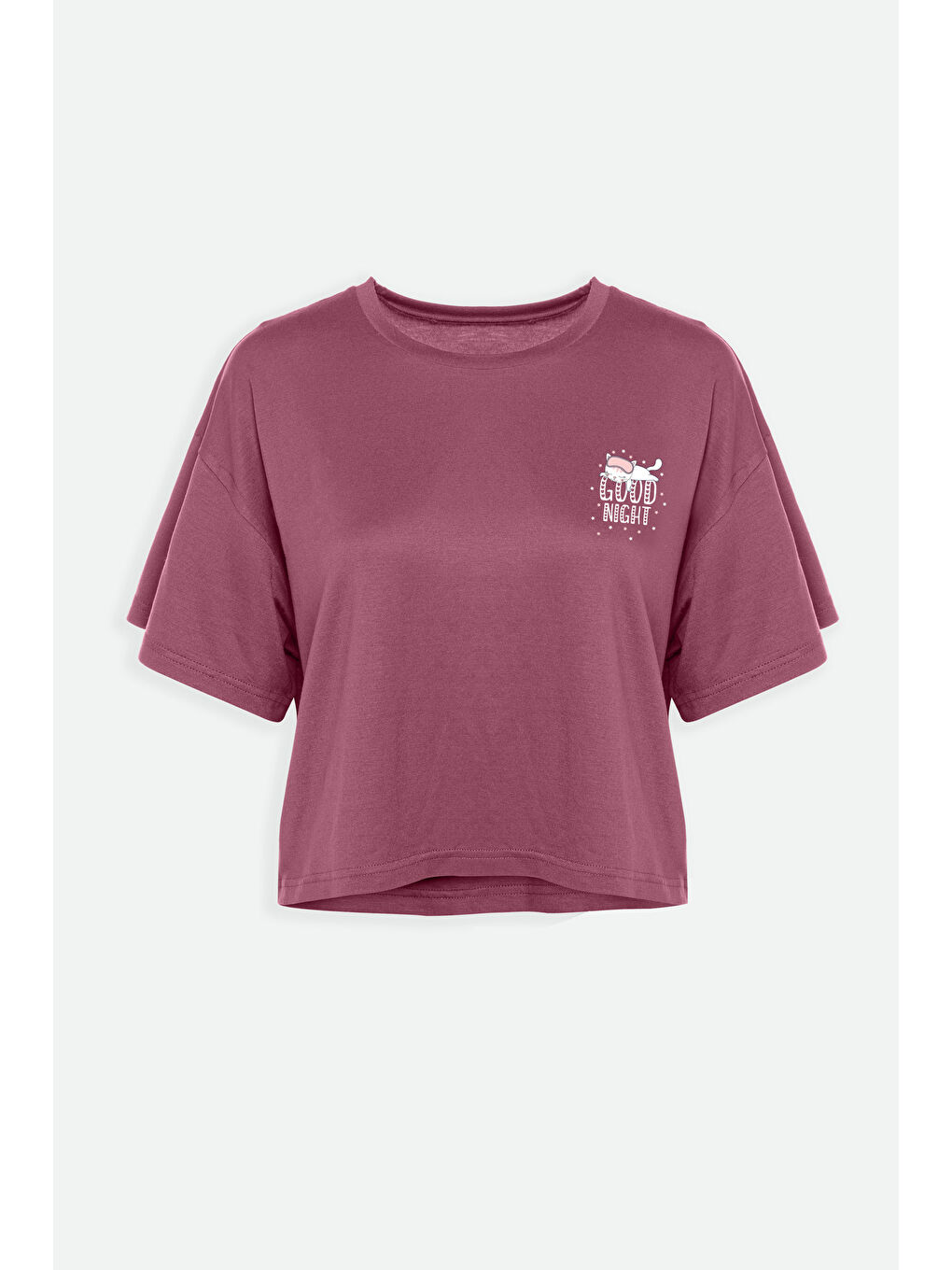 Pembe Kadın Yumuşak Dokulu Kısa Kollu Şortlu Pijama Takımı-1