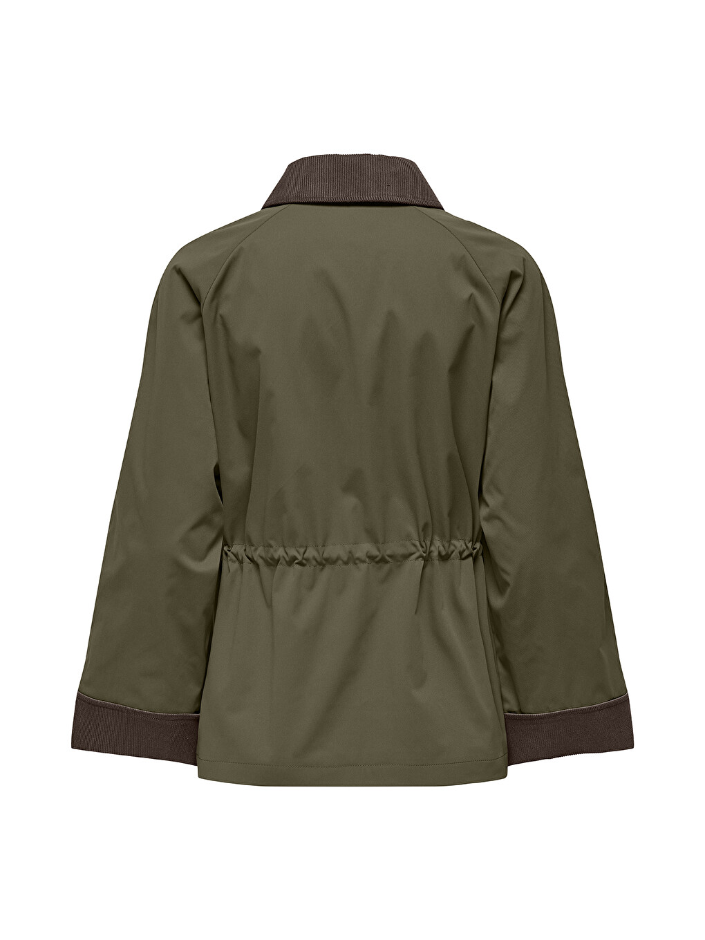 Haki Onleja Regular Fit Lastikli Bel Kadife Detaylı Ceket 15336401-1