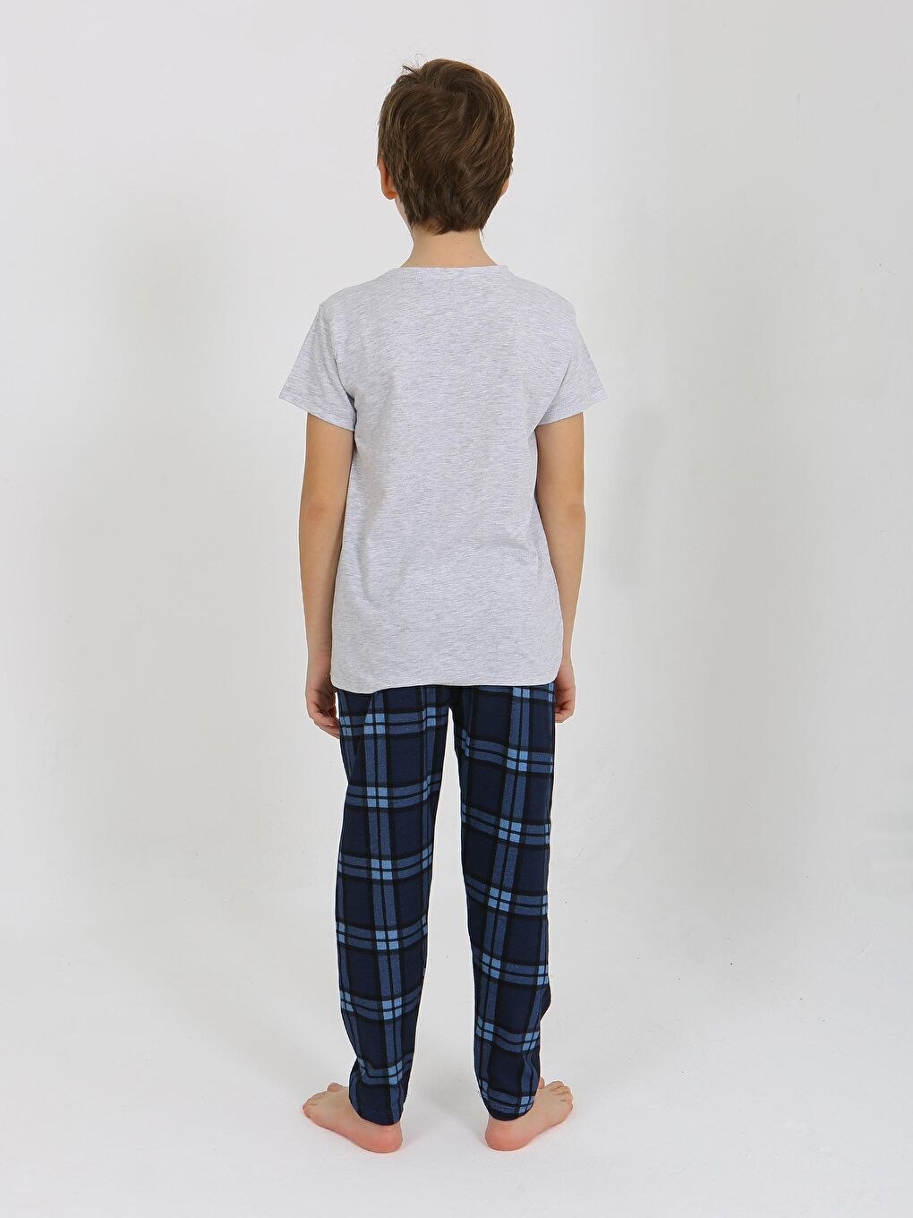 Beyaz Erkek Çocuk Kısa Kollu %100 Pamuklu Pijama Takımı League-3