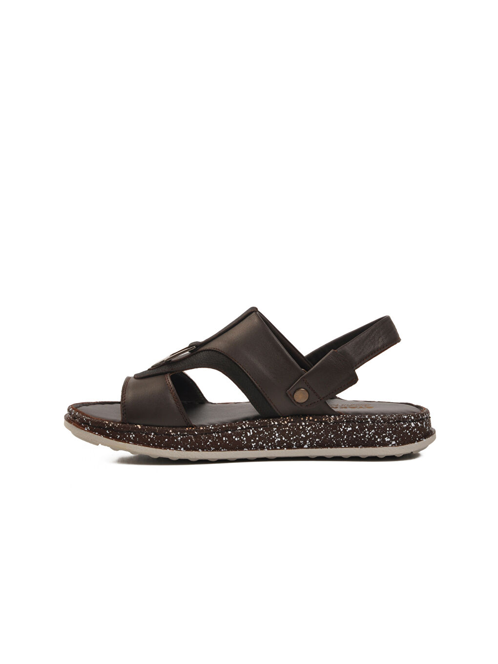 Kahverengi Kahve Hakiki Deri Erkek Sandalet 2050 M-1