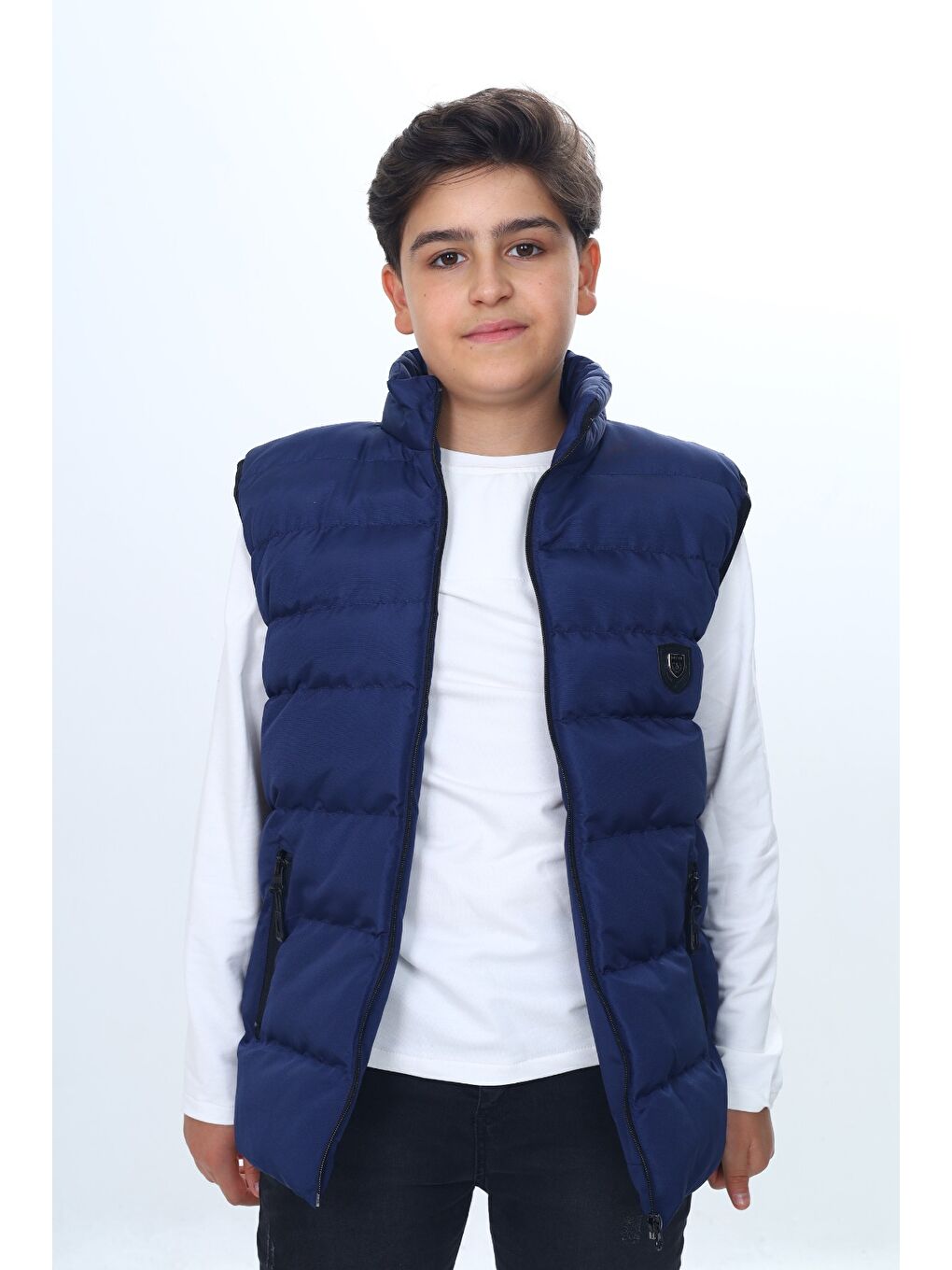 Lacivert Erkek Çocuk Göğsü Armalı Şişme Yelek