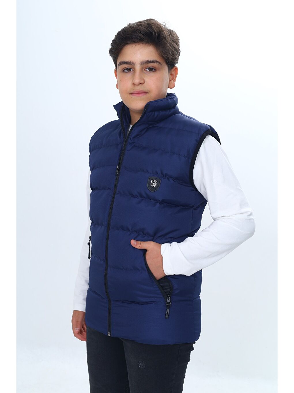 Lacivert Erkek Çocuk Göğsü Armalı Şişme Yelek-3