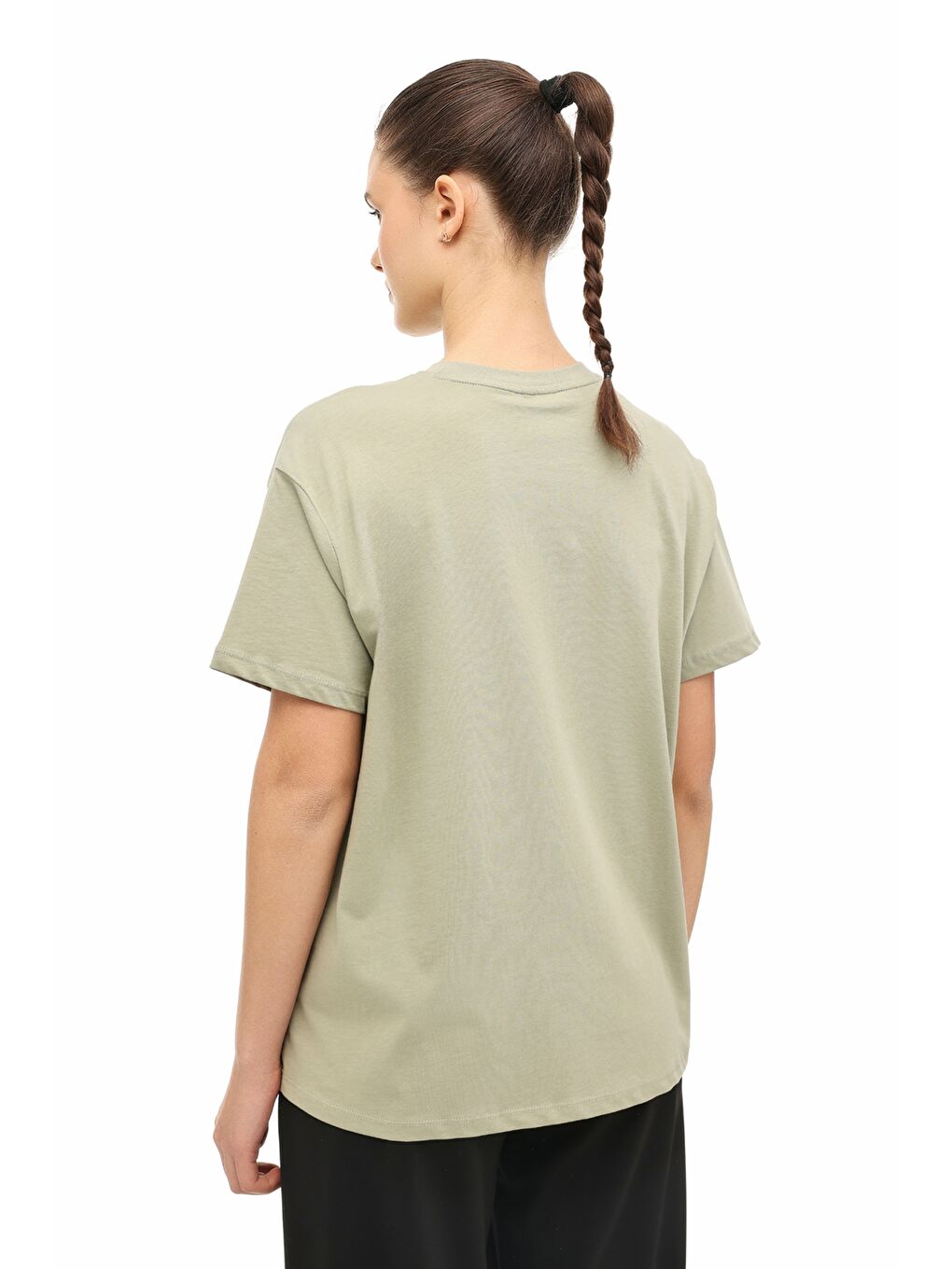 WB 11BANKO SN226 6FX Haki Kadın Kısa Kol T-Shirt-1