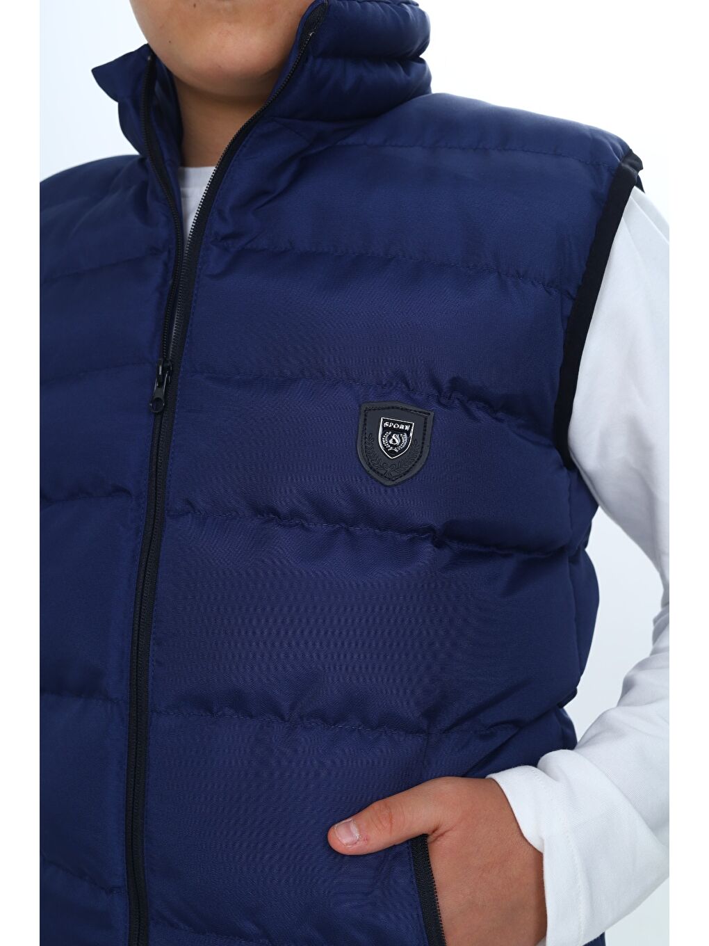 Lacivert Erkek Çocuk Göğsü Armalı Şişme Yelek-4