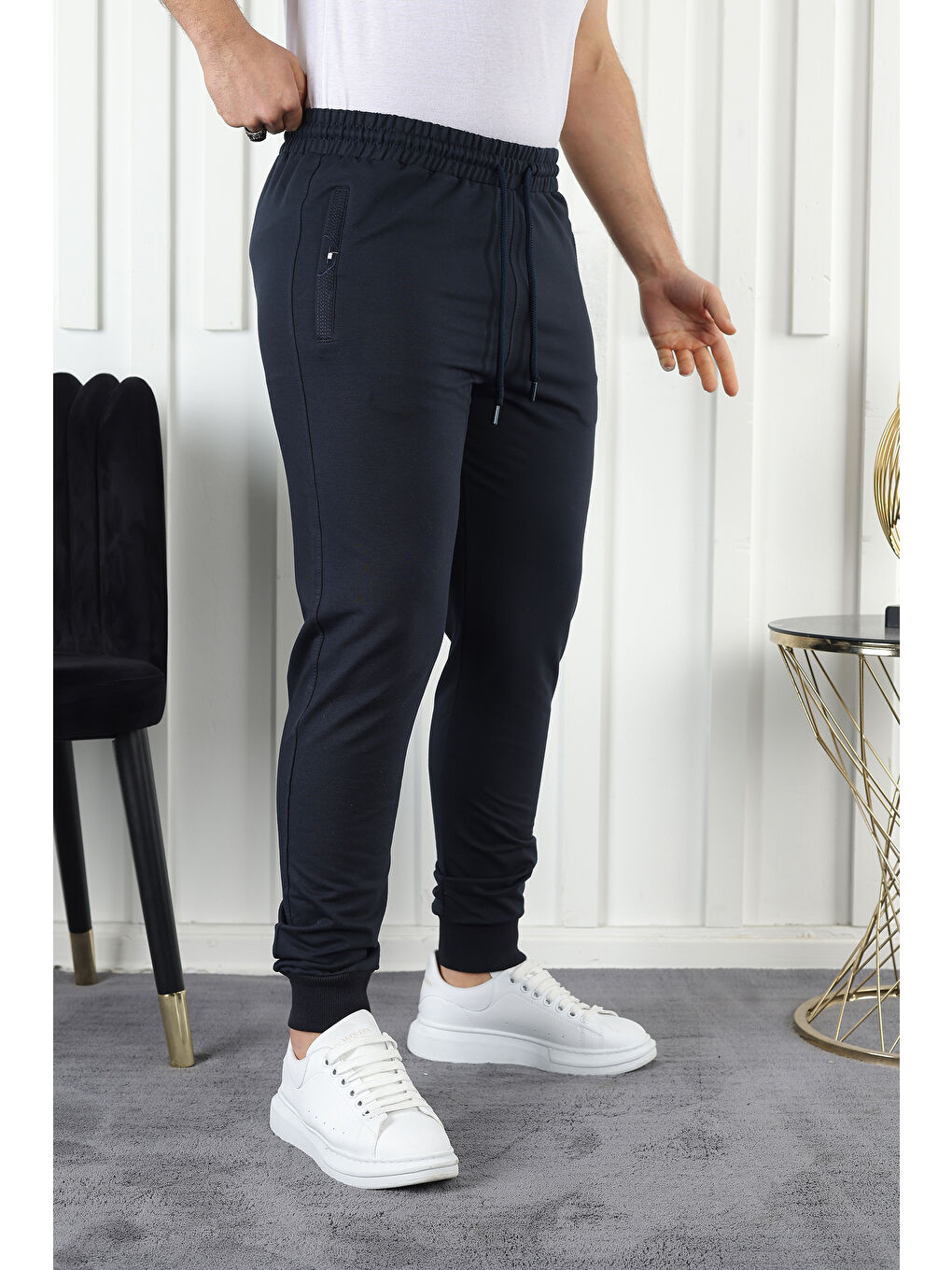 Lacivert Slim Fit Jogger Erkek Jogger Eşofman Altı-2