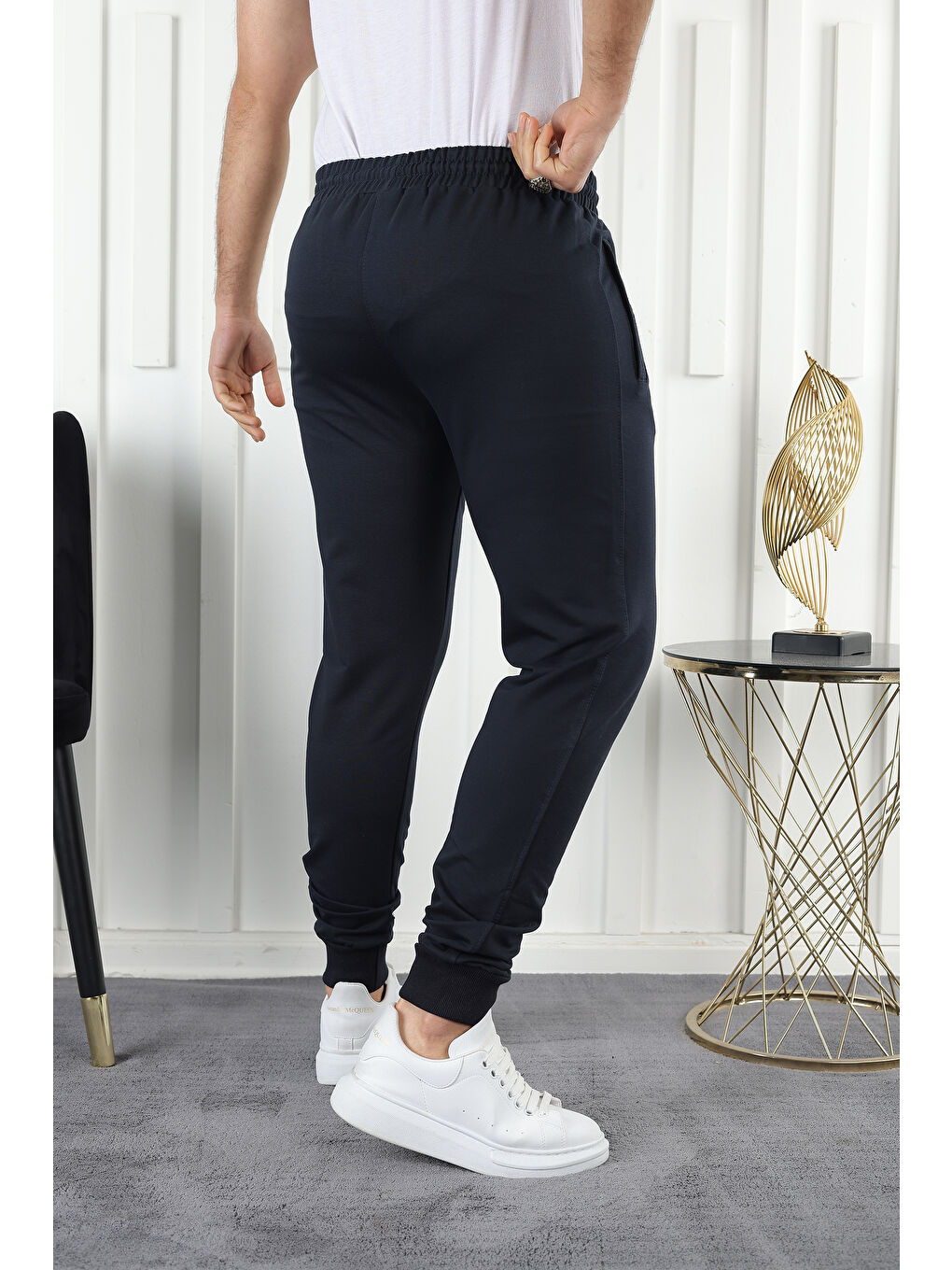 Lacivert Slim Fit Jogger Erkek Jogger Eşofman Altı-3
