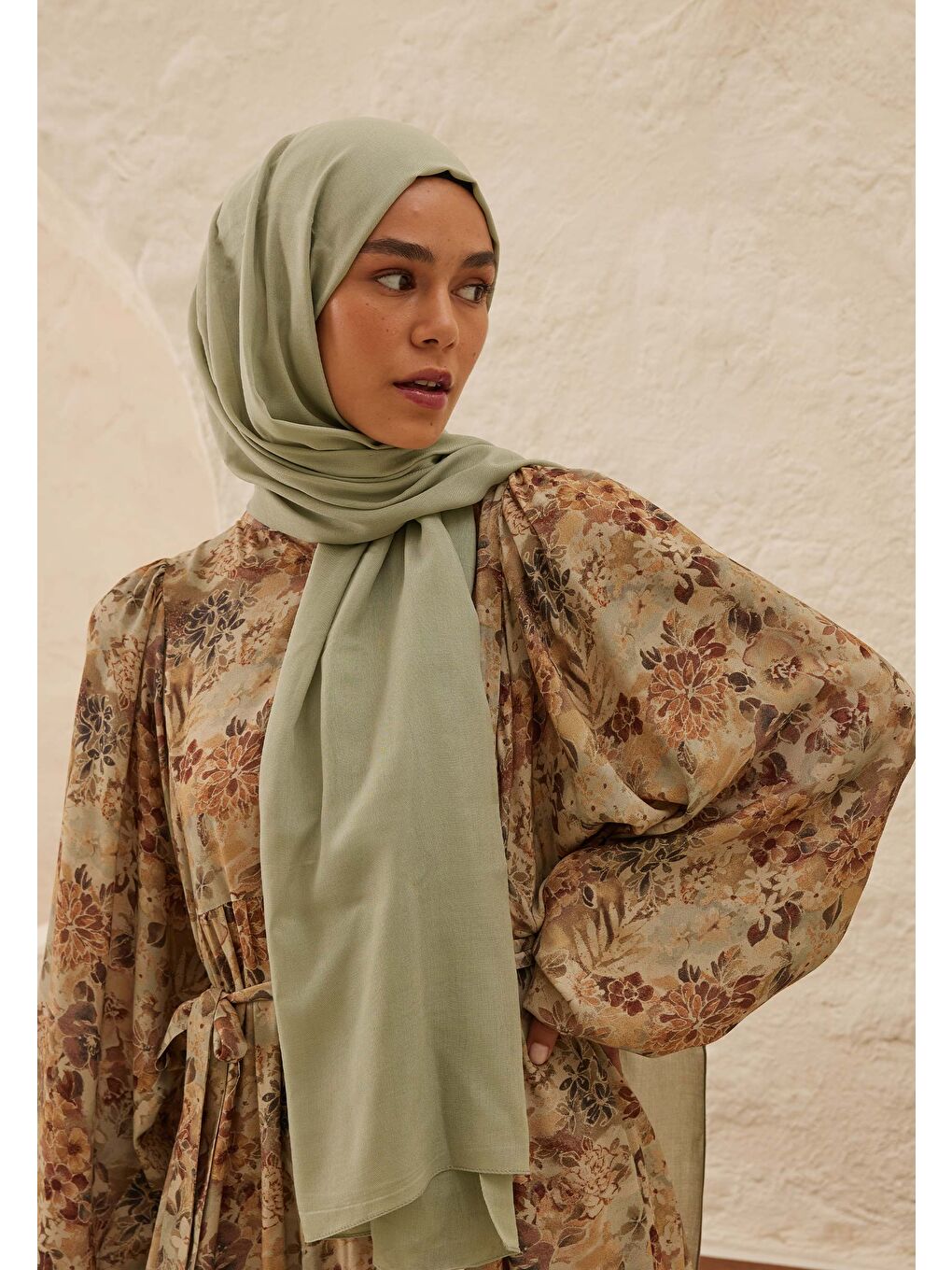 Rami Viskon Şal Uçuk Yeşil