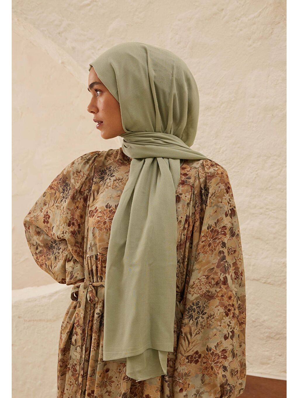 Rami Viskon Şal Uçuk Yeşil-2