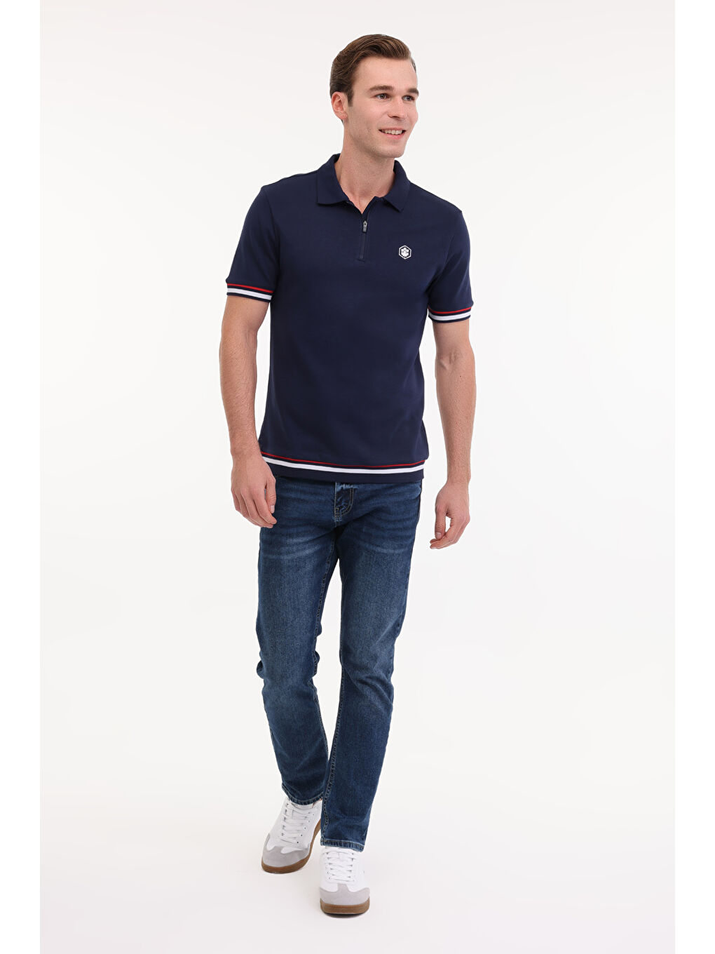 ML BONT 12ITL800 5FX Lacivert Erkek Kısa Kol %100 Pamuk Tişört-2