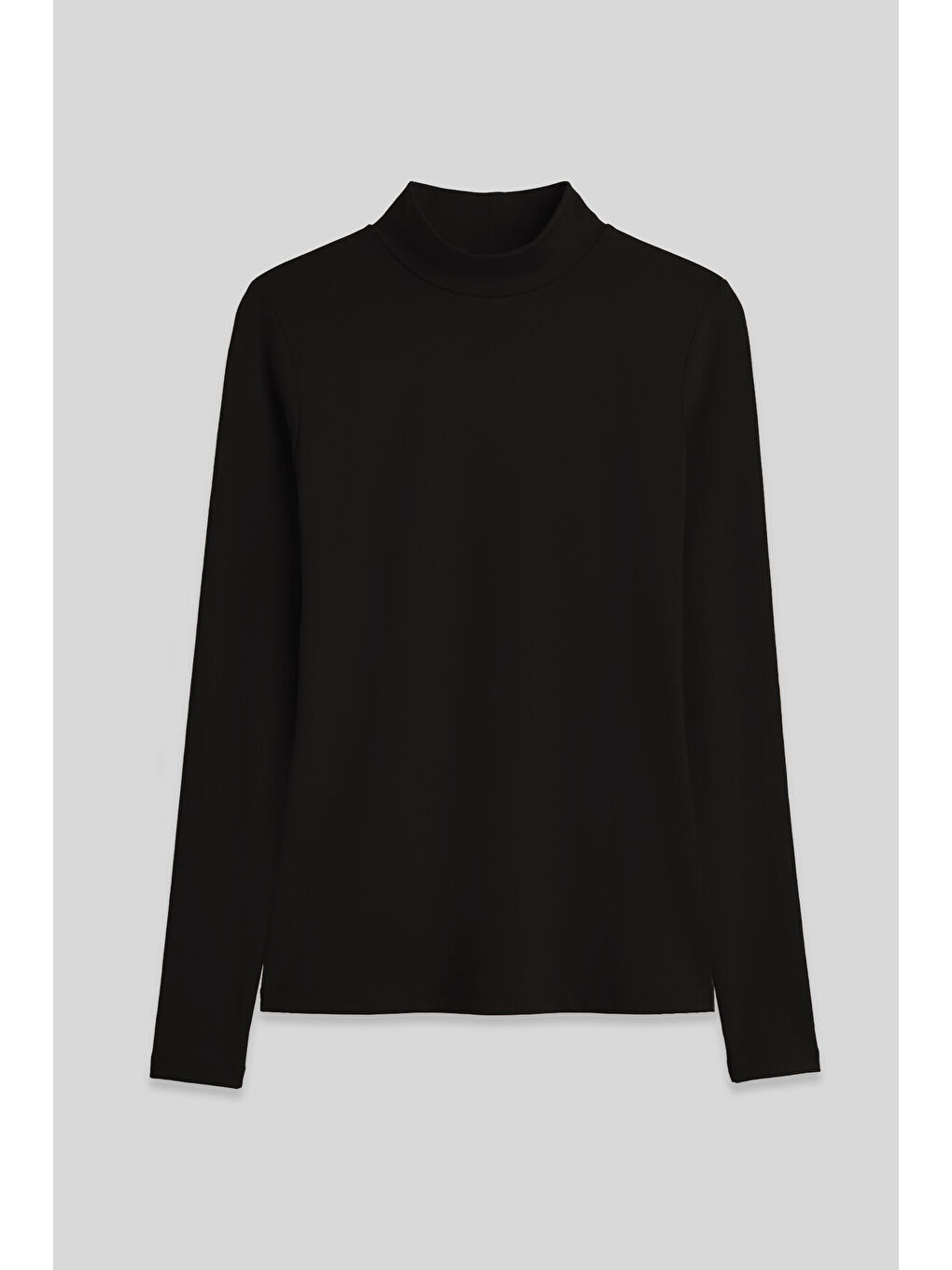 Siyah Balıkçı Yaka Basic Uzun Kollu Kadın Body - 97306