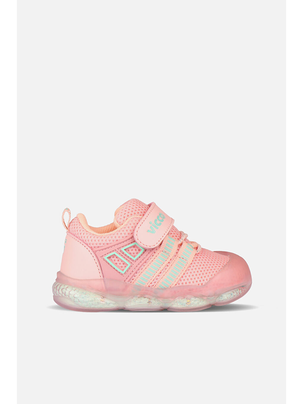 Pembe Orante Işıklı Kız İlk Adım Pudra Spor Ayakkabı