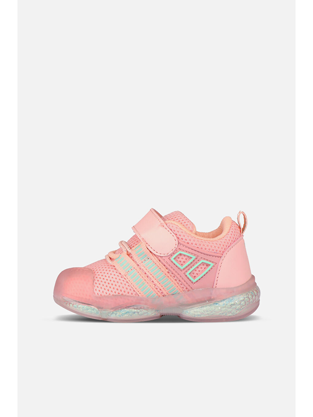 Pembe Orante Işıklı Kız İlk Adım Pudra Spor Ayakkabı-1