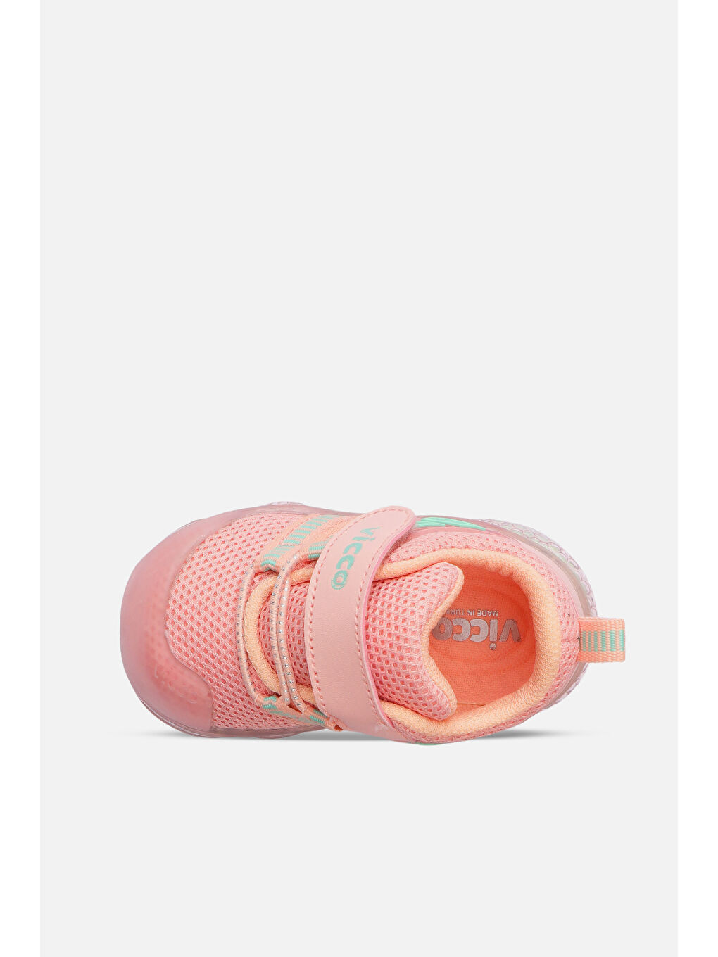 Pembe Orante Işıklı Kız İlk Adım Pudra Spor Ayakkabı-2