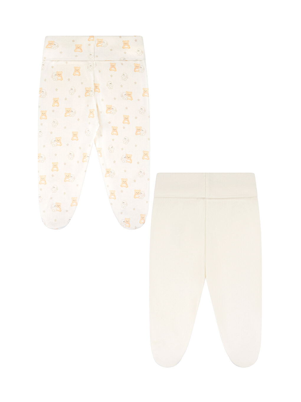 Ekru Unisex Bebek 2'li Patikli Pantolon-6