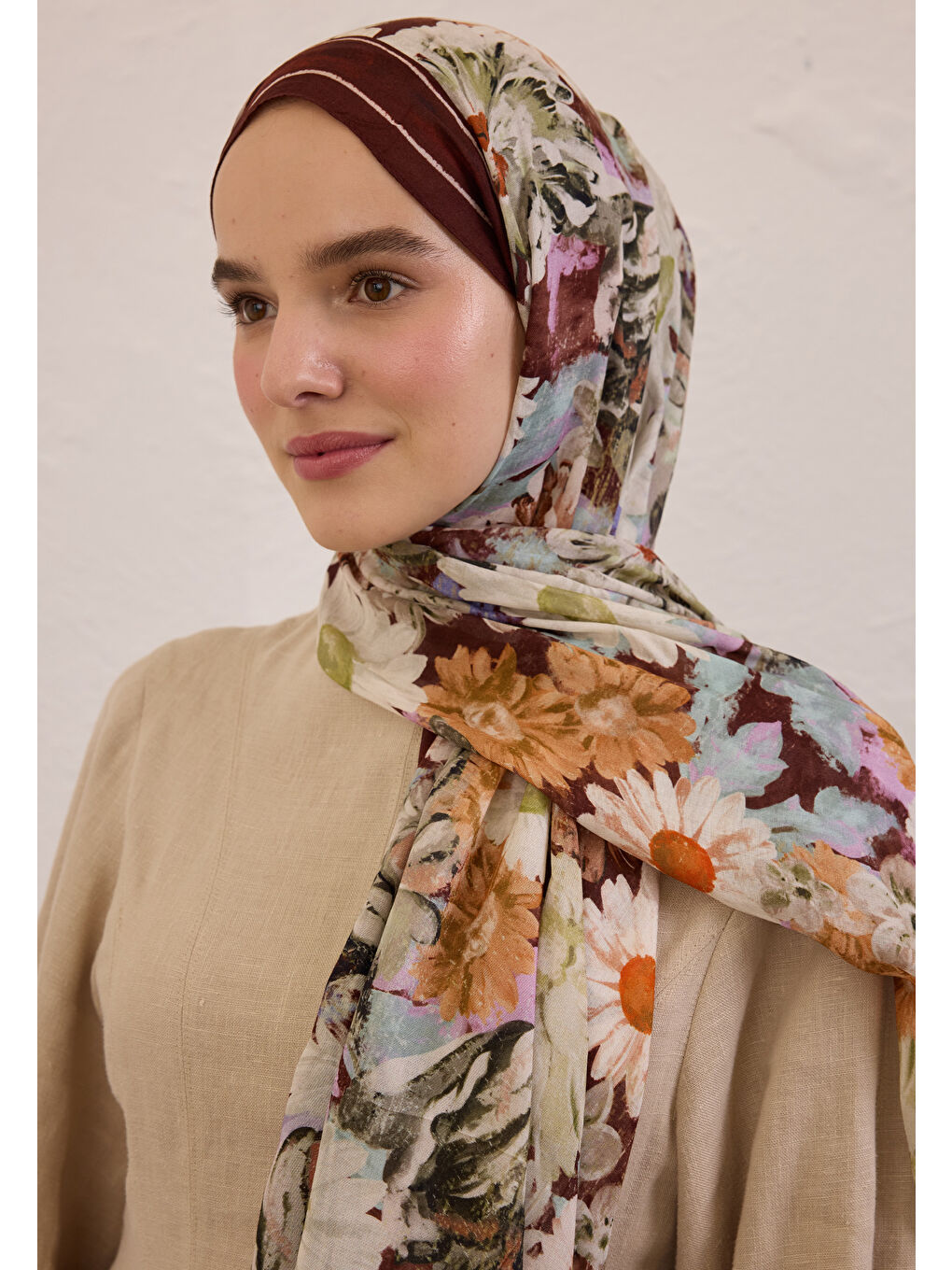 Jasmıne Joy Desen Rami Şal Bordo-3