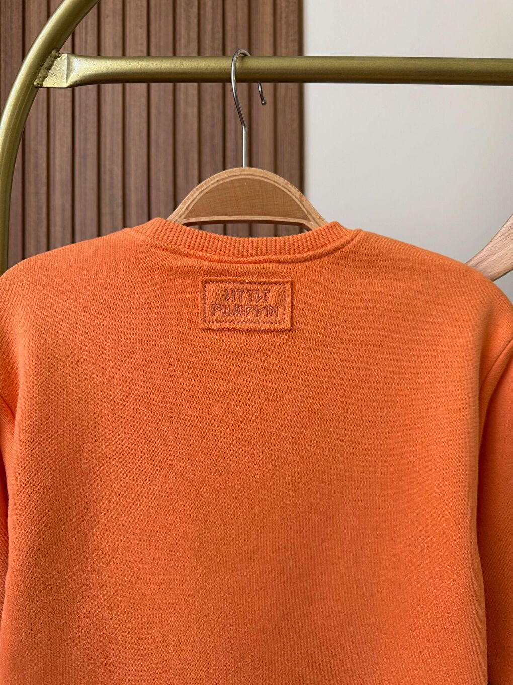 Karışık Kız Çocuk Pamuklu Turuncu Meyve Baskılı Sweatshirt Ve Çiçek Desenli Tayt Takım-5