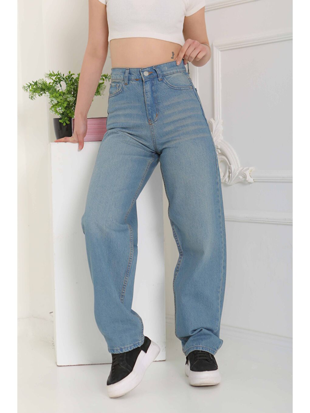Baggy Jean Pantolon Mavi tint   27098