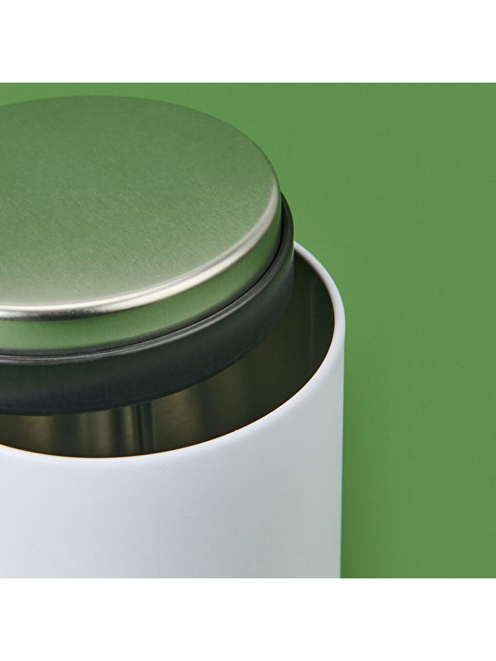 Metal 3'lü Saklama Kabı - Beyaz / Siyah-2