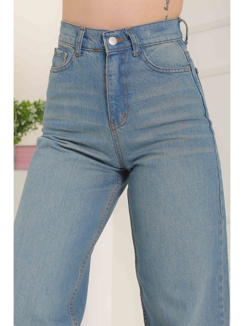 Baggy Jean Pantolon Mavi tint   27098-3