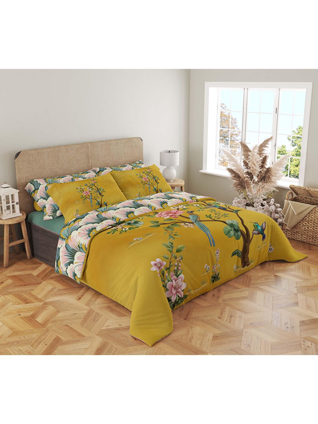 Karışık Baskılı,Desenli Çift Kişilik Nevresim Takımı (ÇARŞAFSIZ) 200x220 cm-1