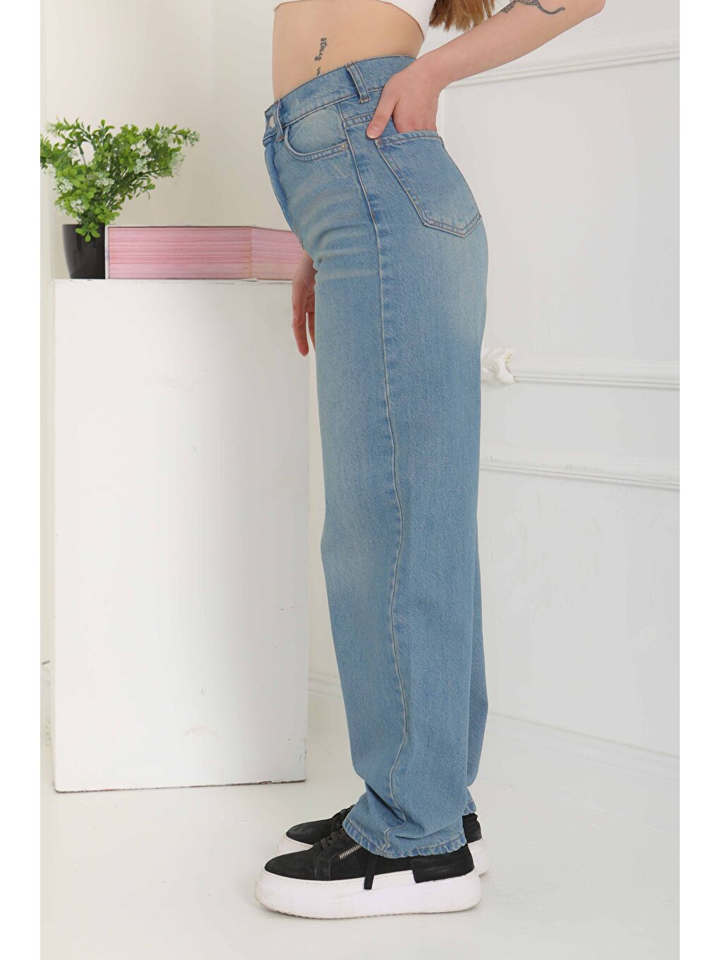 Baggy Jean Pantolon Mavi tint   27098-5