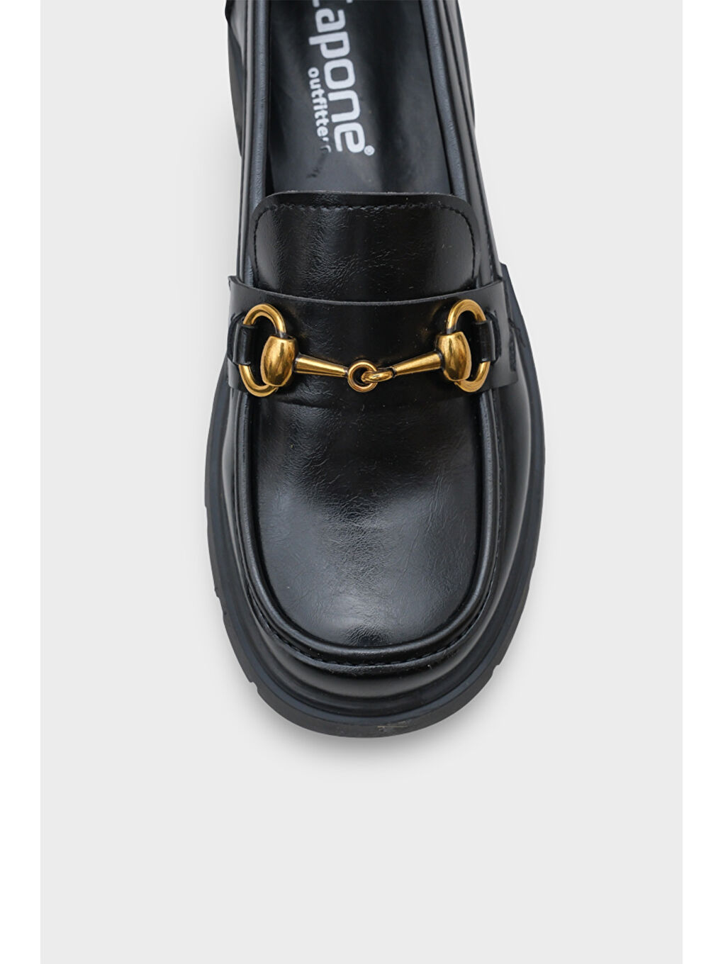 Siyah Jessie Trak Tabanlı Metal Tokalı Kadın Loafer-2