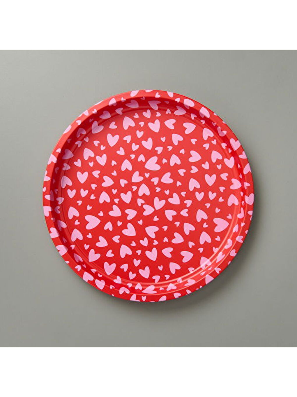Kalpli Metal Tepsi - Kırmızı / Pembe - 35x35 cm-2